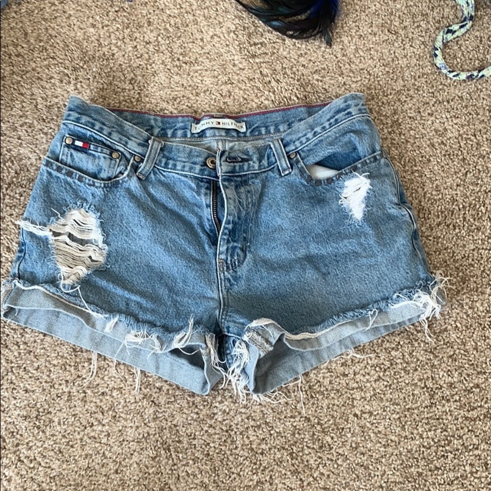 Distressed Tommy Hilfiger Denim Shorts